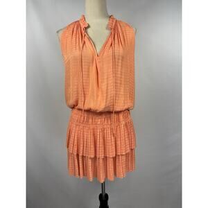Current Air Cara Anthropologie Sleeveless Dress Sherbert Orange Medium Smocked